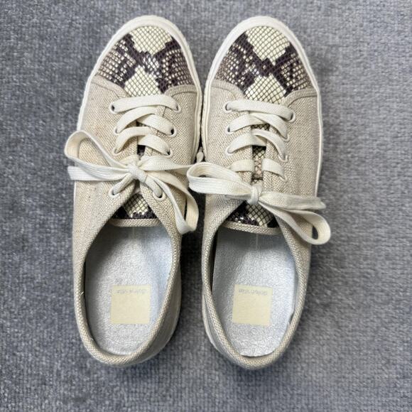 Dolce Vita Shoes Womens Size 8.5 Canvas Snake Print Lace Up Low Top Sneakers - Picture 5 of 12